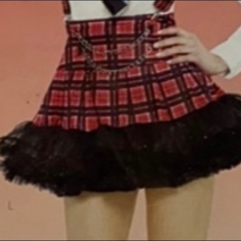 YOUTH OS Geek Chic schoolgirl tutu mini skirt w chains